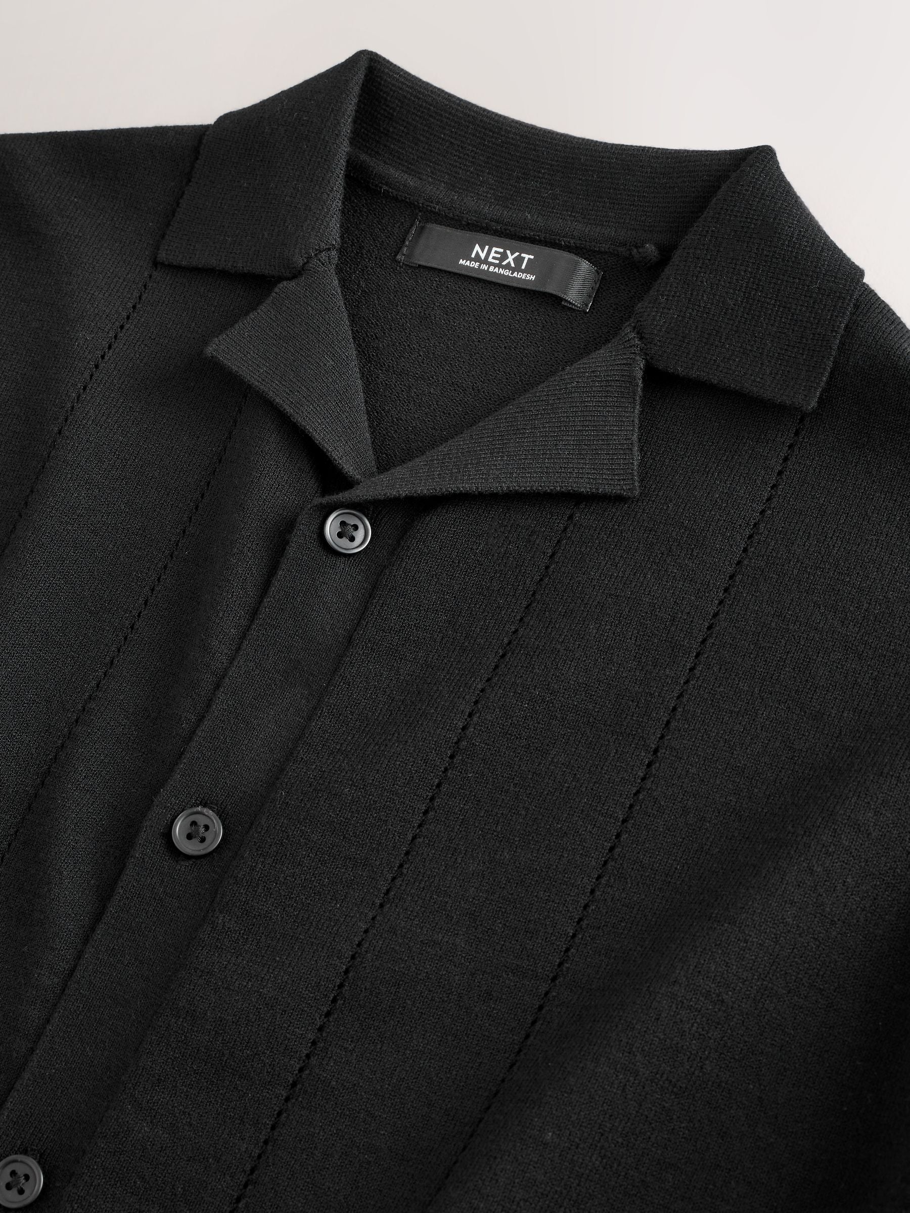 Dsiney Kidz - Black Knitted Revere Collar Polo Shirt (3-16yrs) image 4