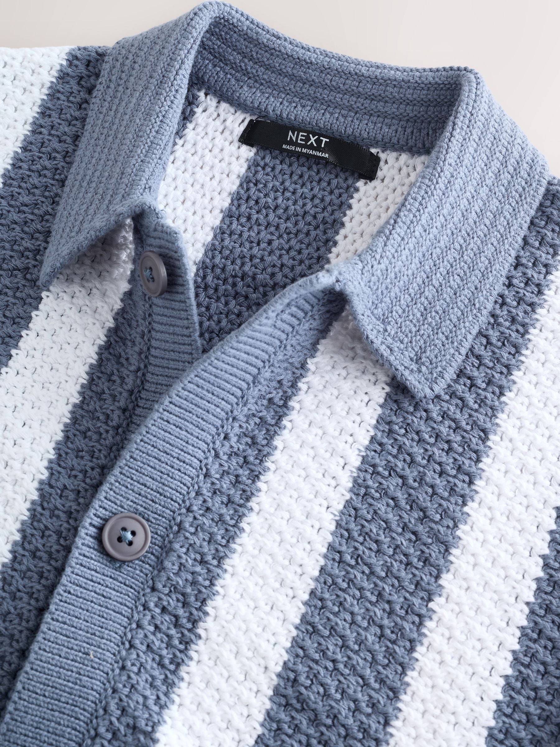 Dsiney Kidz - Blue Stripe Knitted Polo Shirt (3-16yrs) image 4