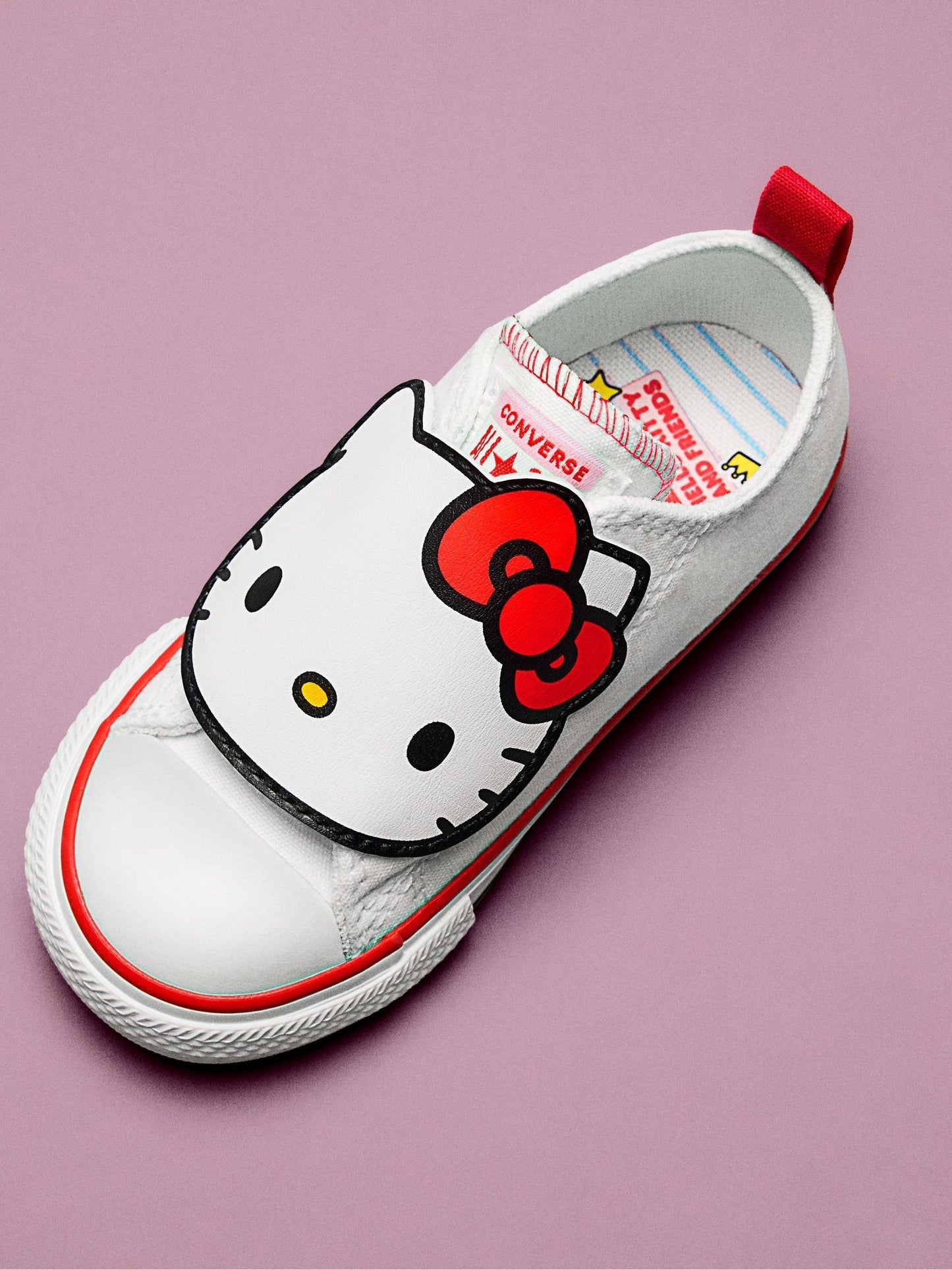 Converse White Hello Kitty 1V Low Trainers image 1