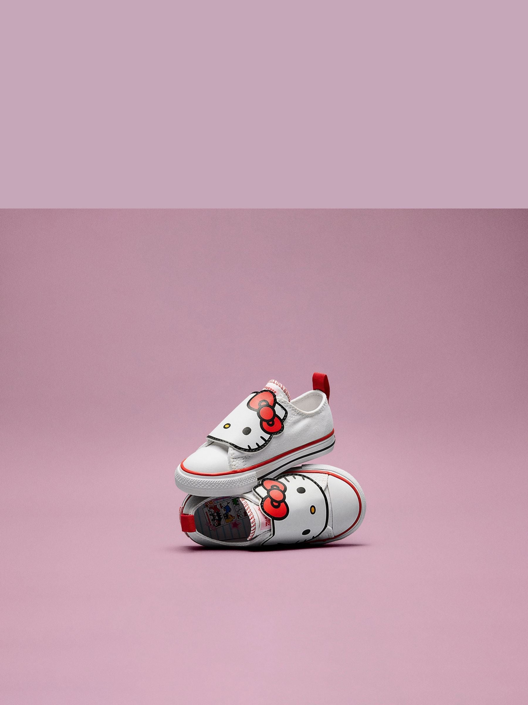 Converse White Hello Kitty 1V Low Trainers image 2