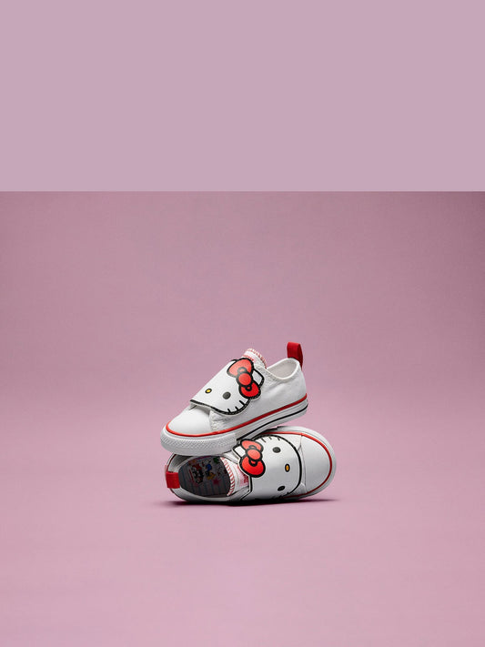 Converse White Hello Kitty 1V Low Trainers image 2