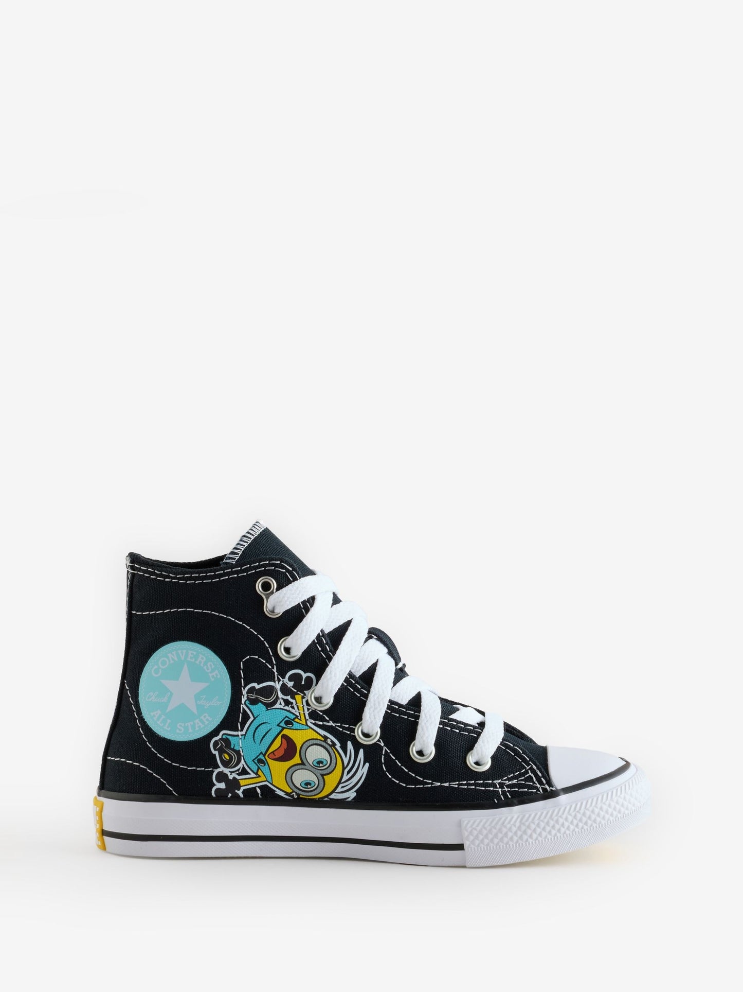Converse Black/White Minions Classic Hightop Trainers image 1