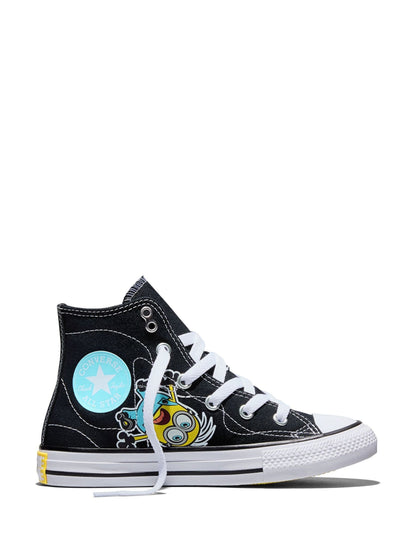 Converse Black/White Minions Classic Hightop Trainers image 2