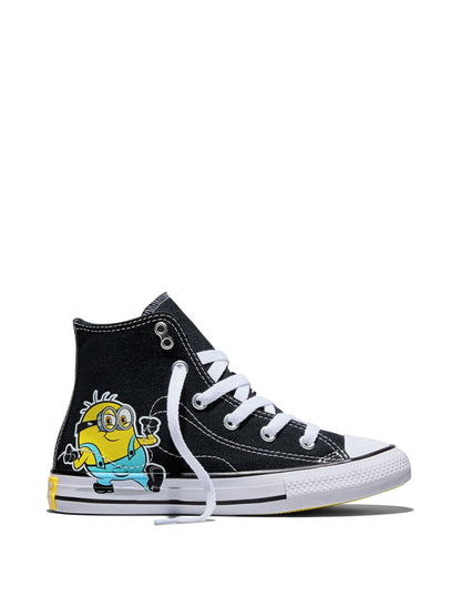 Converse Black/White Minions Classic Hightop Trainers image 3
