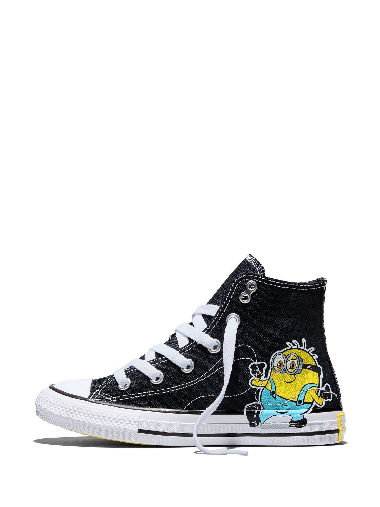 Converse Black/White Minions Classic Hightop Trainers image 4