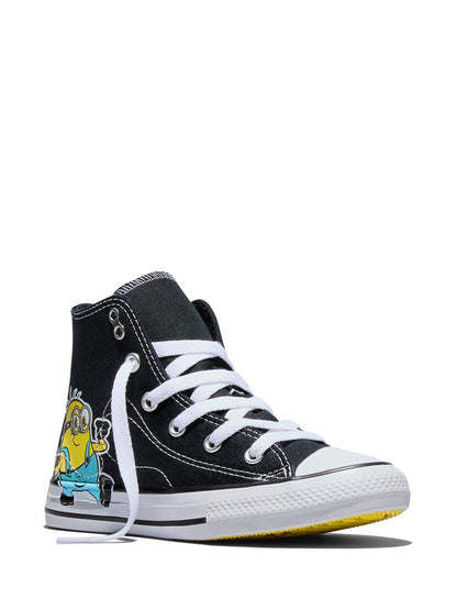 Converse Black/White Minions Classic Hightop Trainers image 5