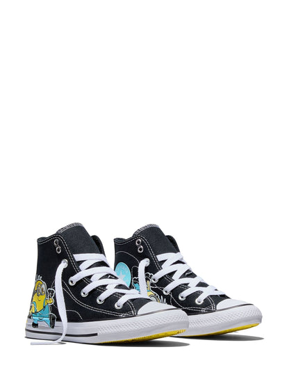 Converse Black/White Minions Classic Hightop Trainers image 6