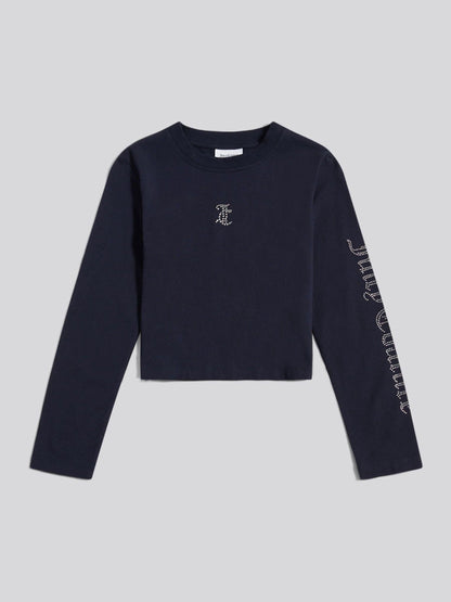Dsiney Kidz - Juicy Couture Blue Baby Diamante Arm Long Sleeve T-Shirt image 1