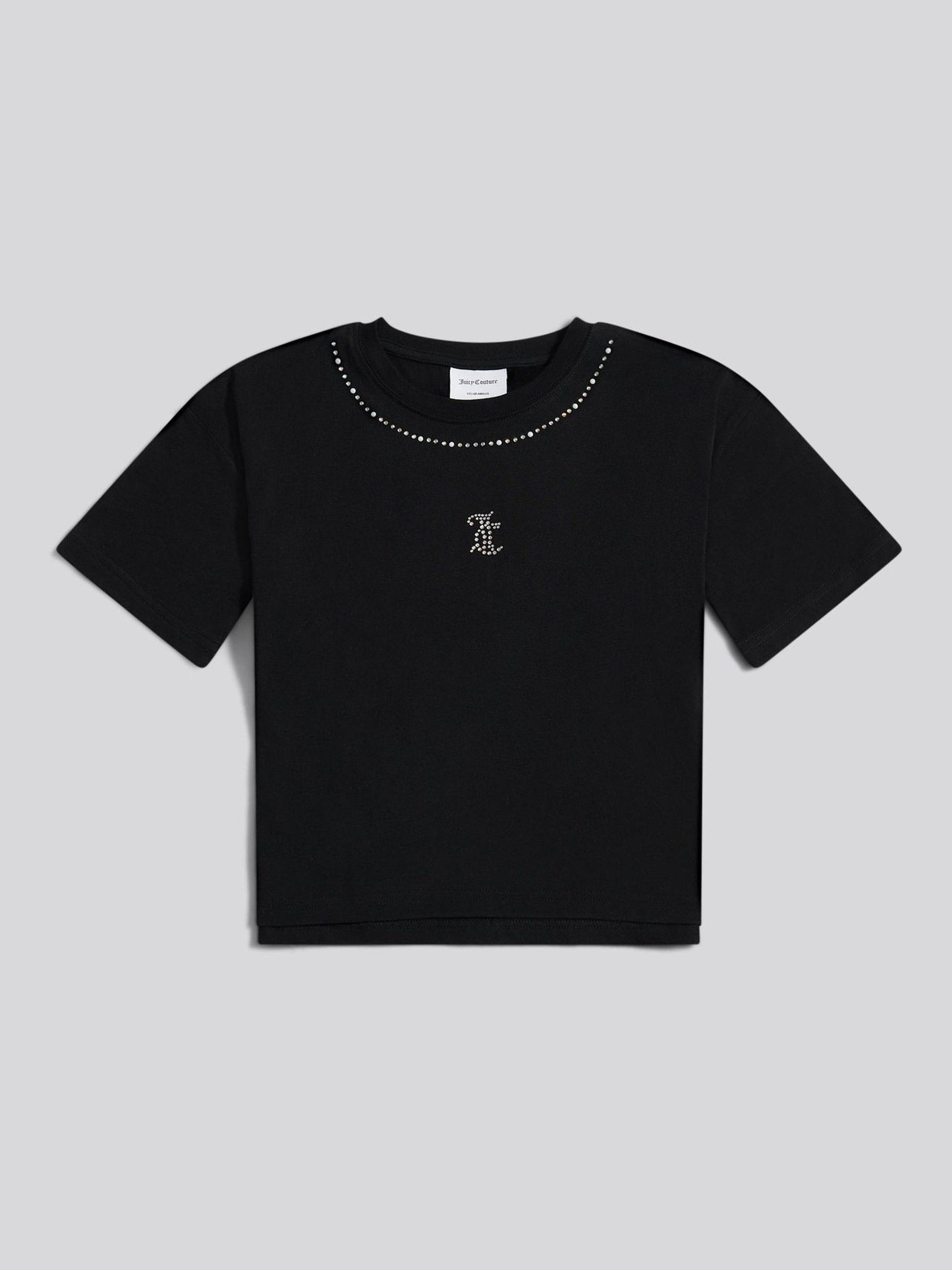 Dsiney Kidz - Juicy Couture Black Diamante Trim Neck Boxy T-Shirt image 1