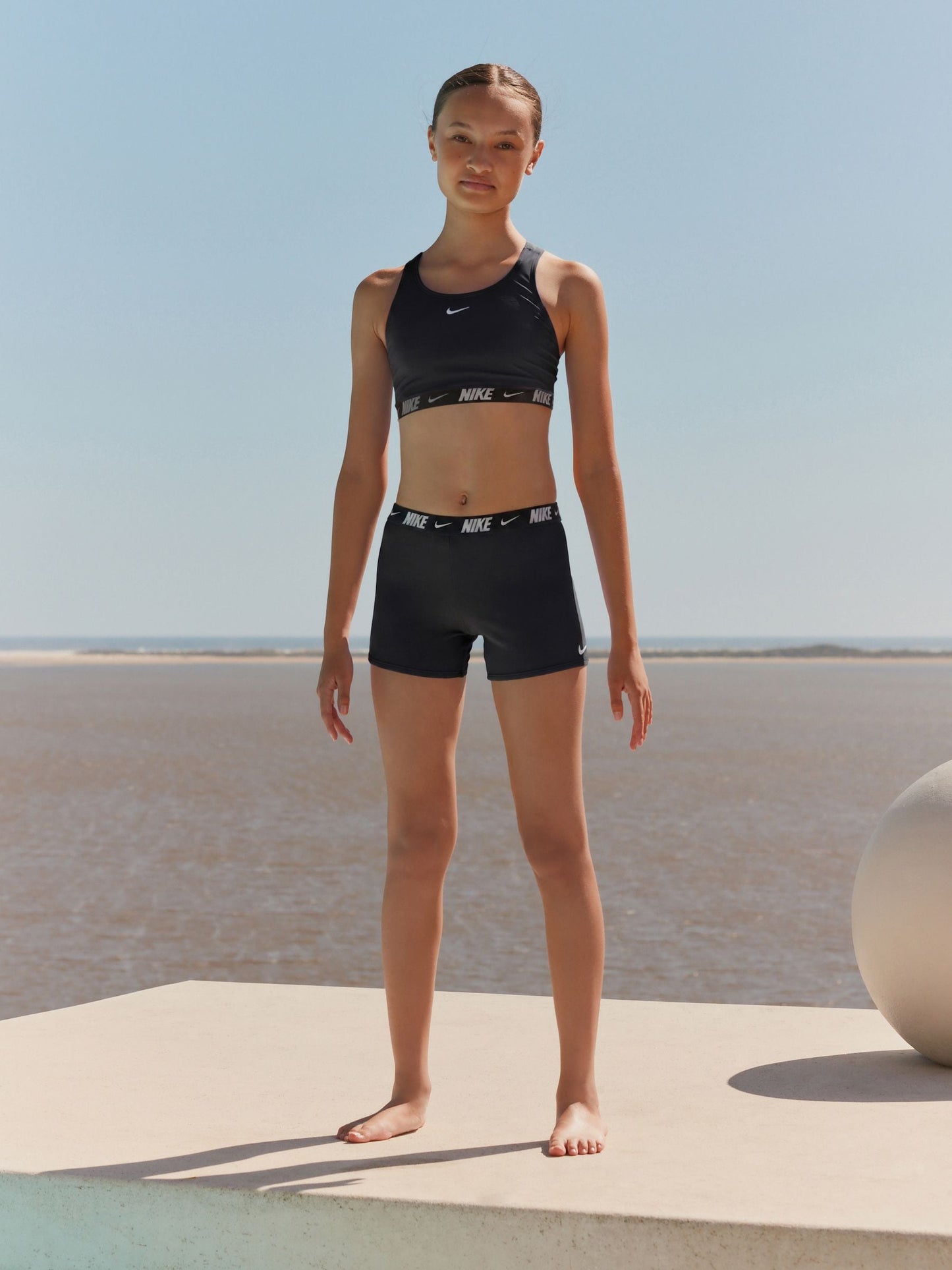 Dsiney Kidz - Nike Black Logo Tape Racerback Bikini Shorts Set image 1