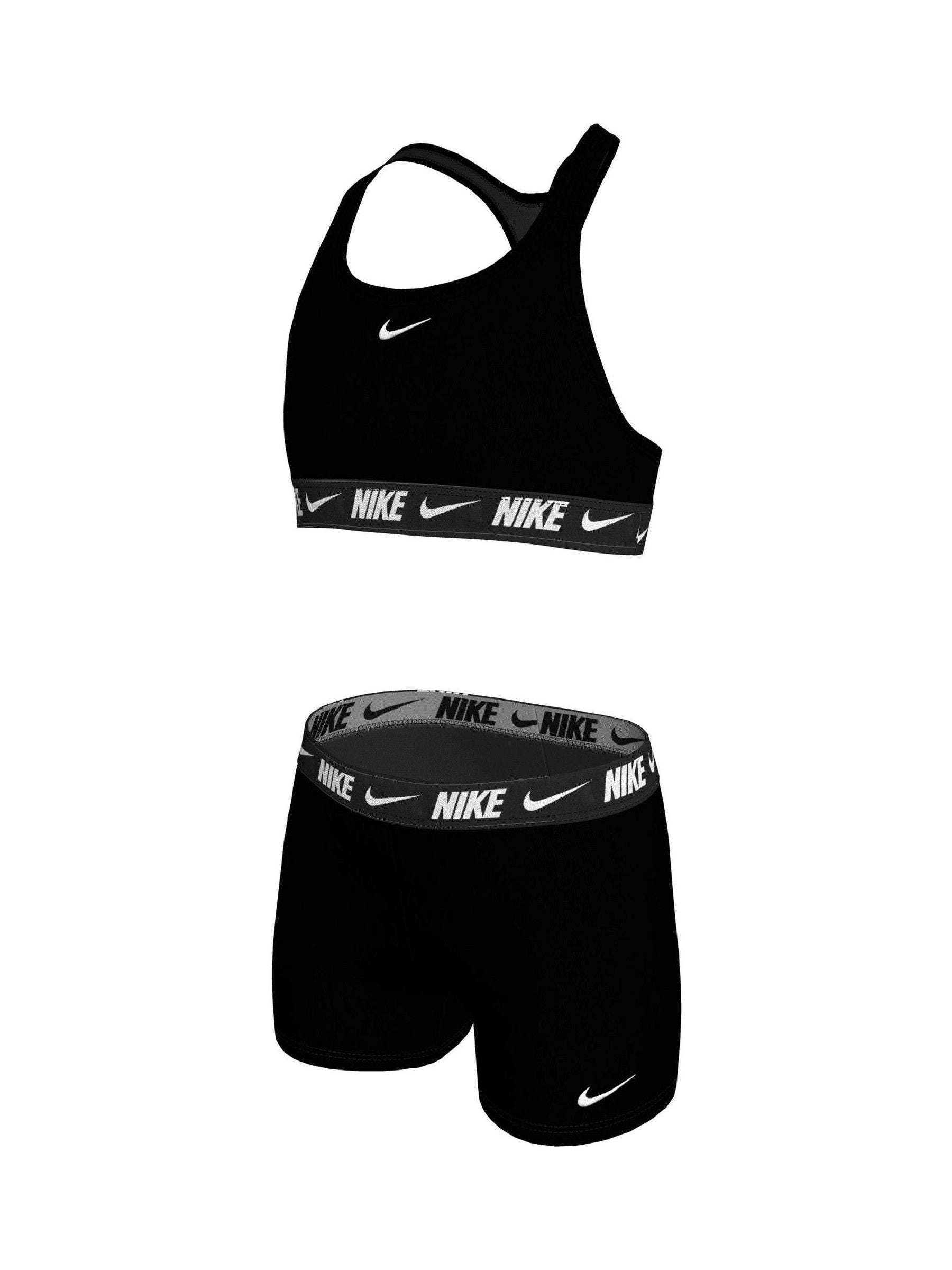 Dsiney Kidz - Nike Black Logo Tape Racerback Bikini Shorts Set image 5