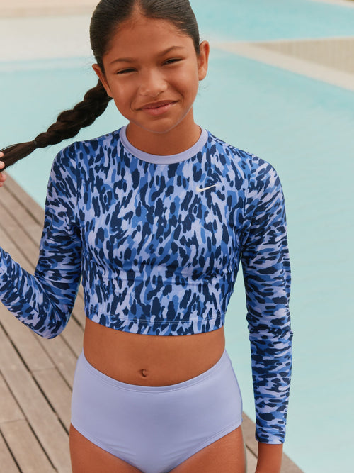 Dsiney Kidz - Nike Purple Animal Print Long Sleeve Bikini Set image 1