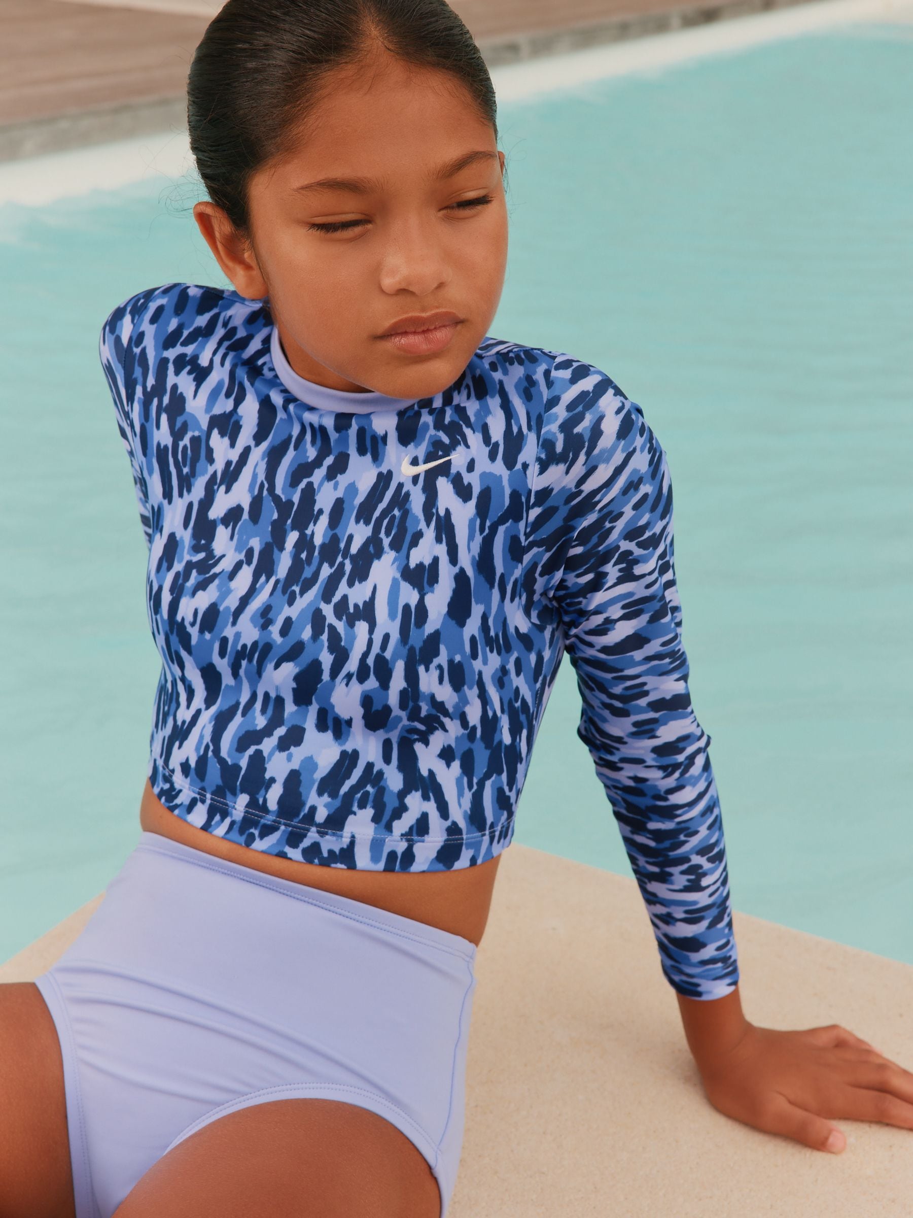 Dsiney Kidz - Nike Purple Animal Print Long Sleeve Bikini Set image 2