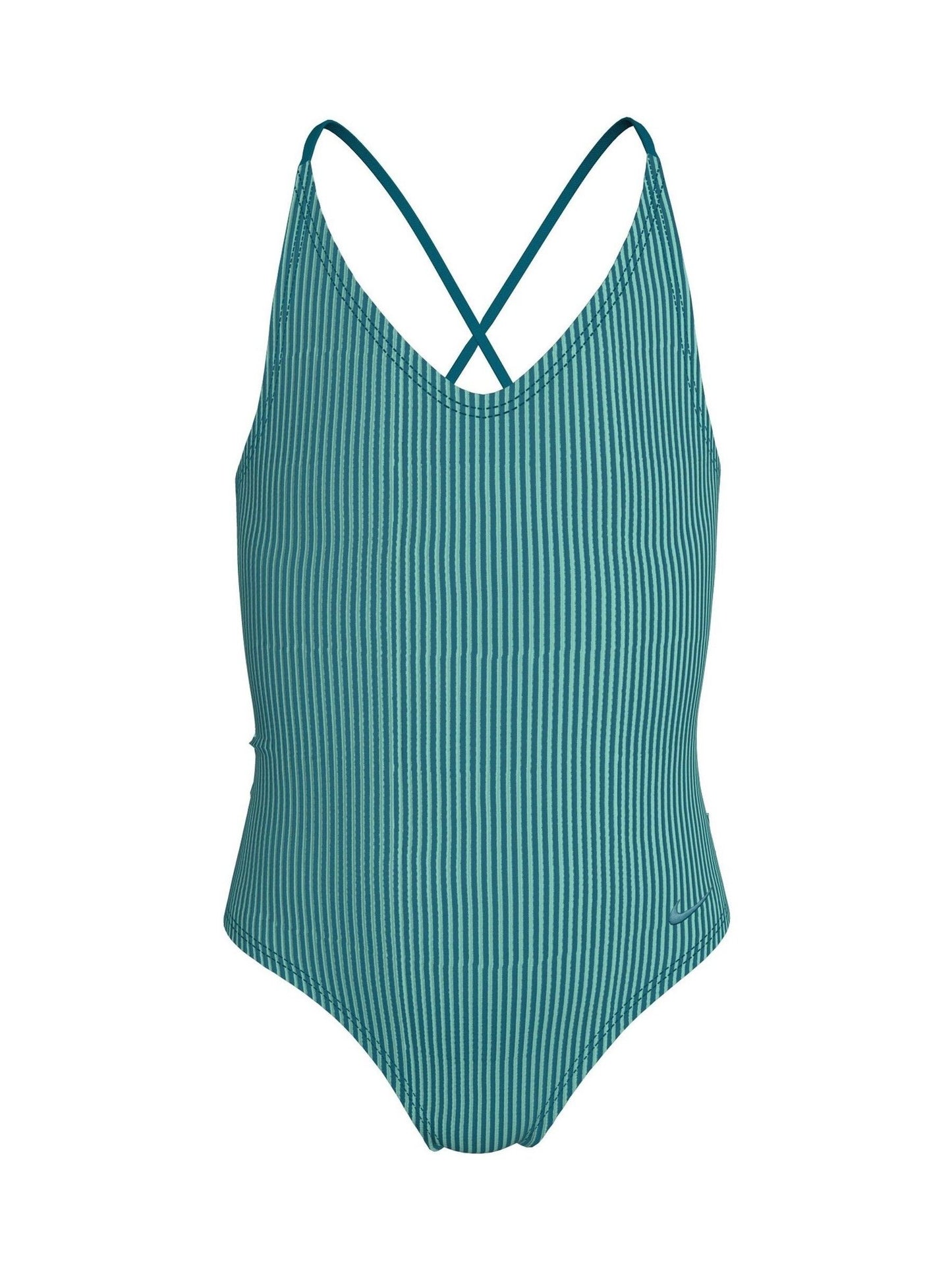 Dsiney Kidz - Nike Blue Ripple Texture Striped Lace Up One Piece Swimsuit image 4