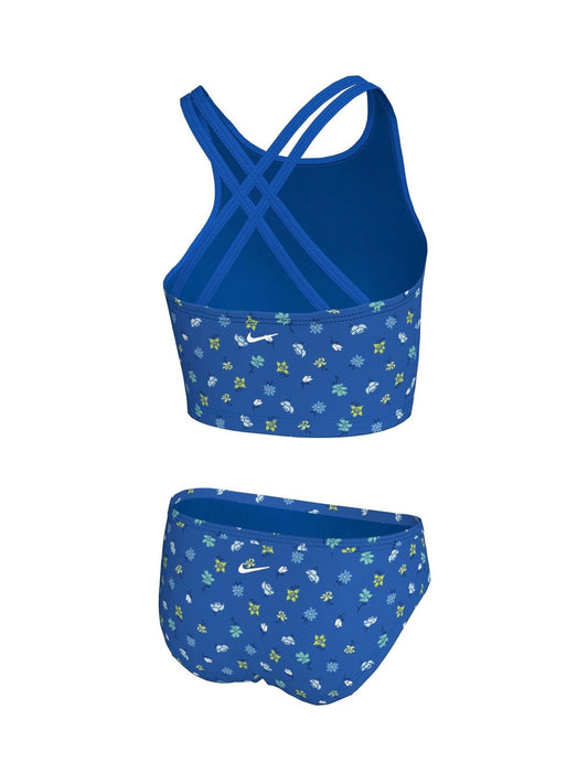 Dsiney Kidz - Nike Blue Floral Print Spiderback Midkini Bikini Set image 2