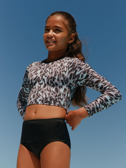 Dsiney Kidz - Nike Black Animal Print Long Sleeve Bikini Set image 1