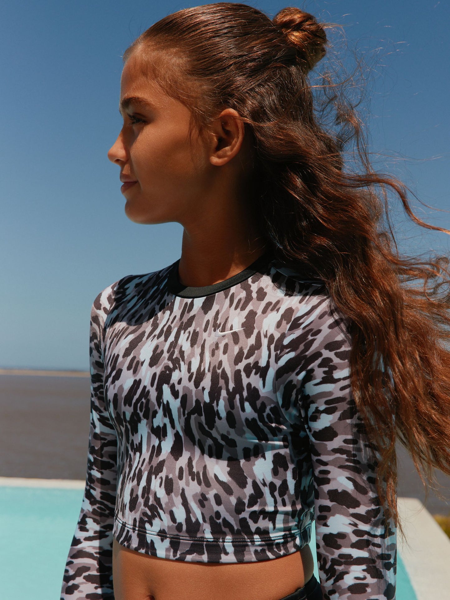 Dsiney Kidz - Nike Black Animal Print Long Sleeve Bikini Set image 4