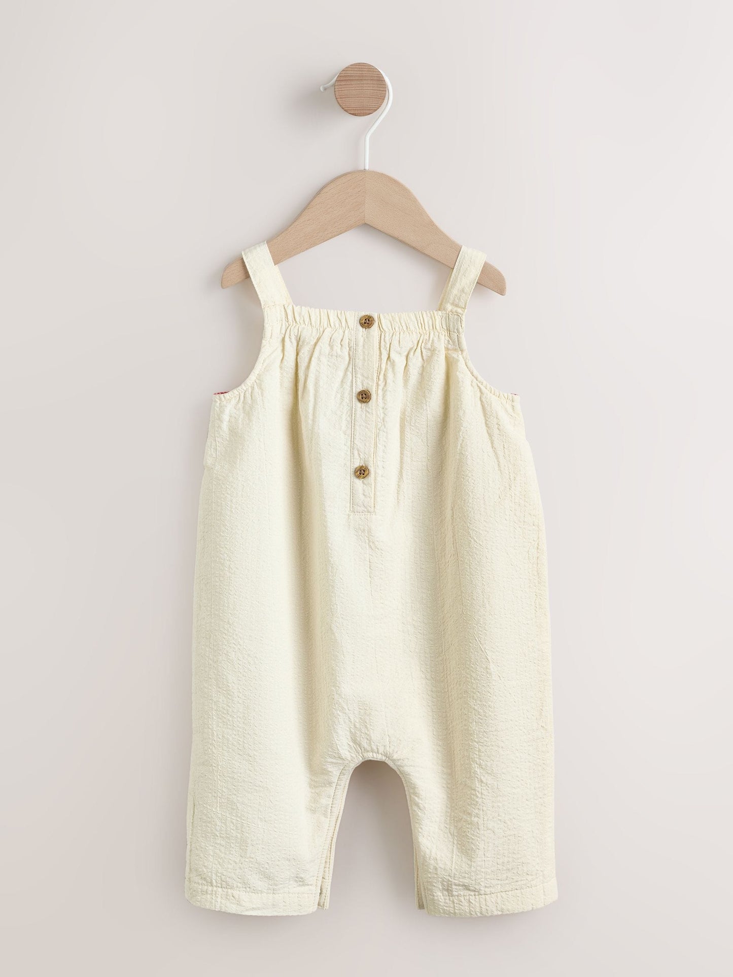 White Tropical Embroidery Baby Long Leg Romper (0mths-2yrs) image 2