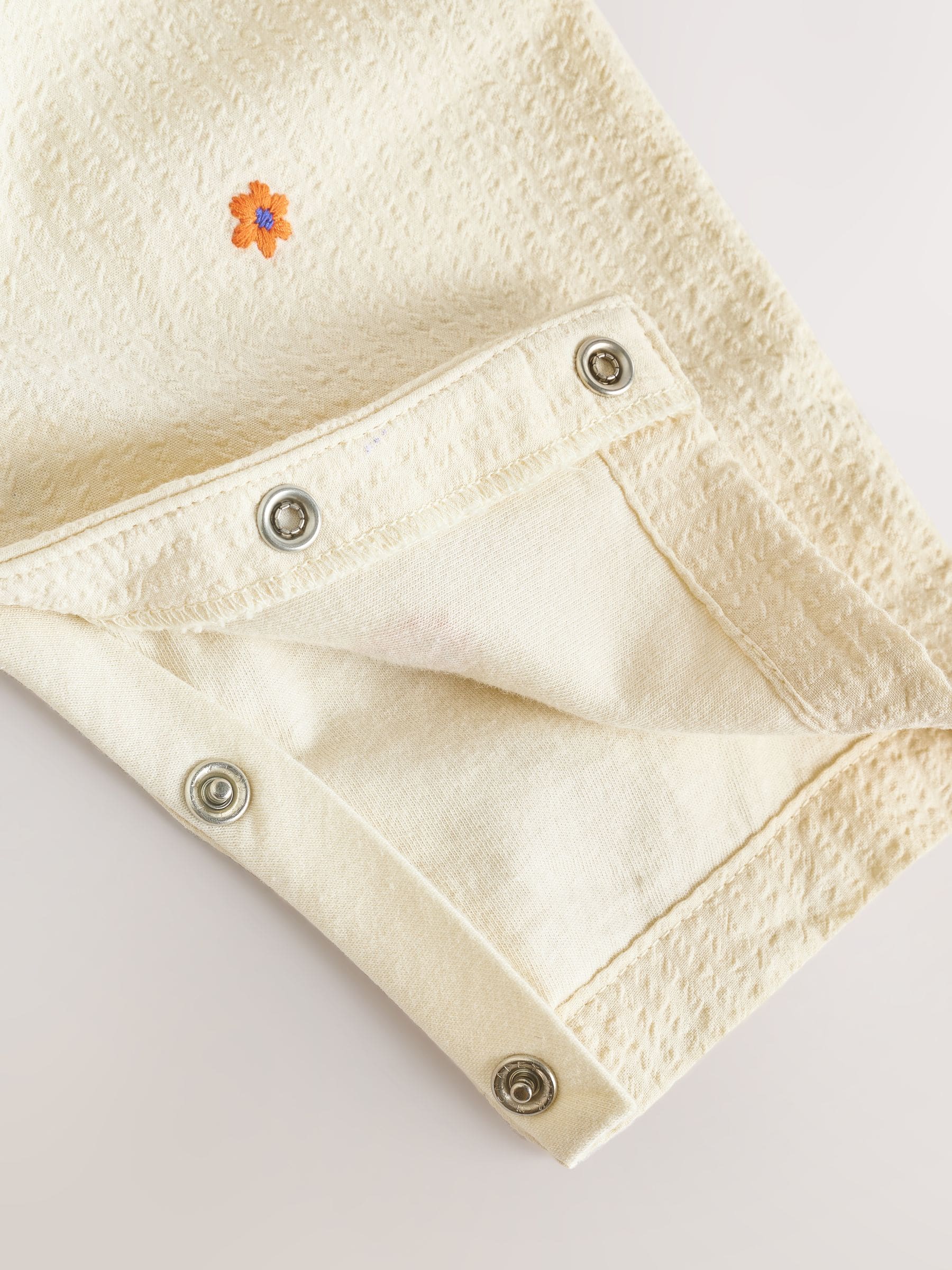 White Tropical Embroidery Baby Long Leg Romper (0mths-2yrs) image 7