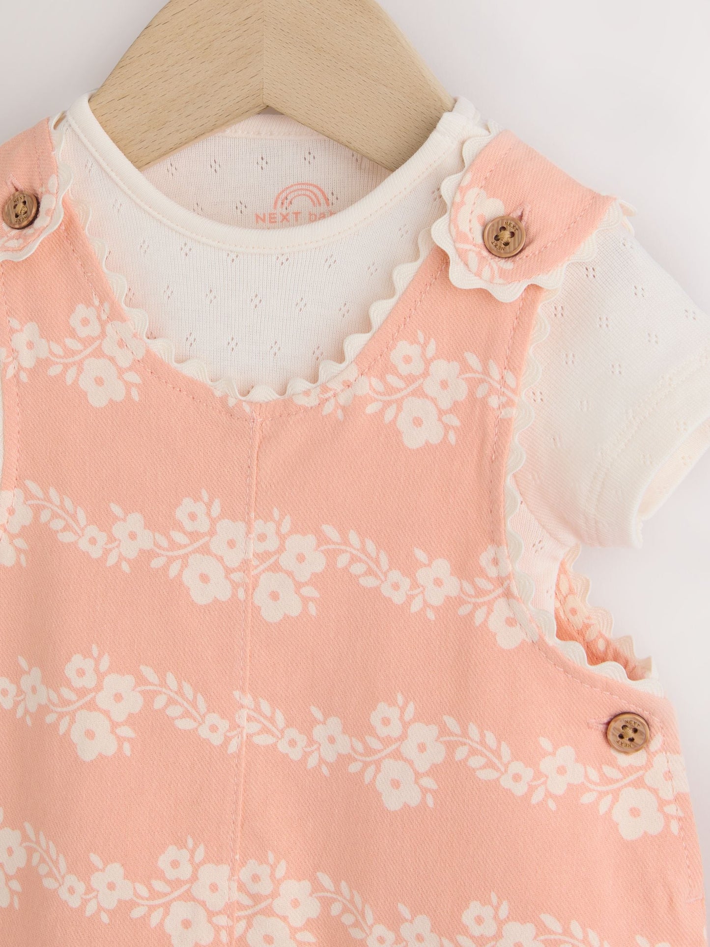 Orange Floral Baby Dungarees and Bodysuits Set 2 Piece (0mths-2yrs) image 5