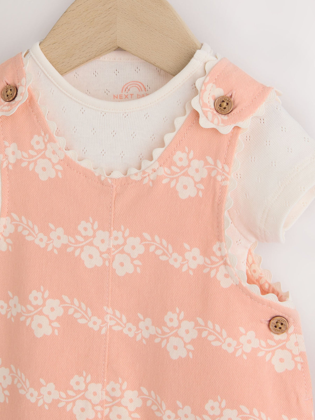 Orange Floral Baby Dungarees and Bodysuits Set 2 Piece (0mths-2yrs) image 5