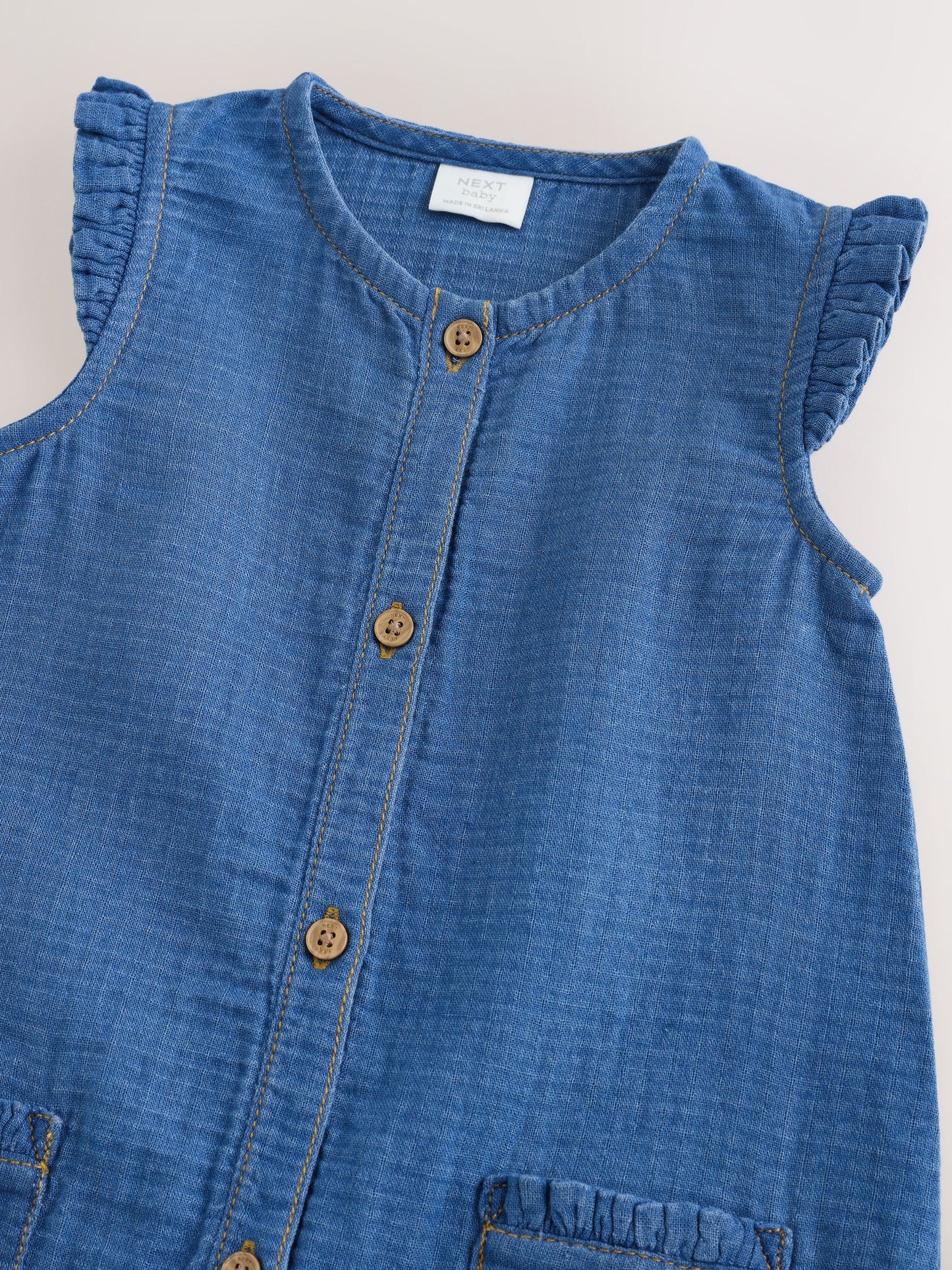 Denim Blue Baby Long Leg Romper (0mths-2yrs) image 4