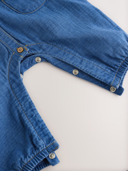 Denim Blue Baby Long Leg Romper (0mths-2yrs) image 5