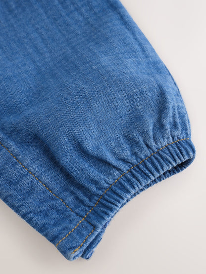 Denim Blue Baby Long Leg Romper (0mths-2yrs) image 7