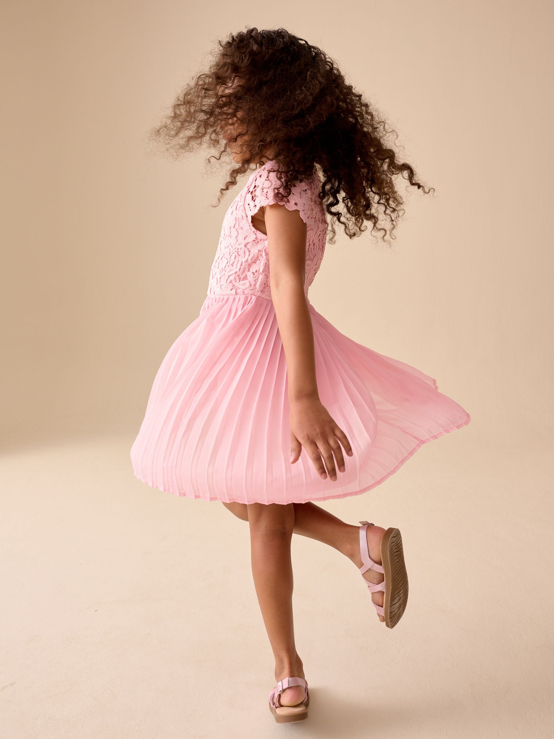 Pale Pink Occasion Dress (3-16yrs) image 3