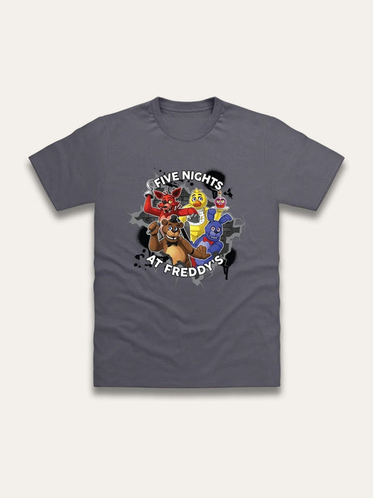 Brand Threads Grey Five Nights At Freddys T-Shirt image 1