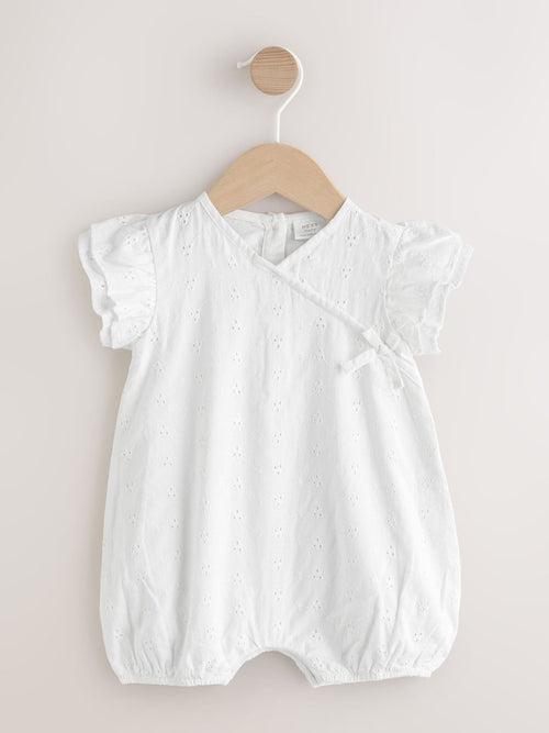 White Broderie Baby Romper (0mths-2yrs) image 1
