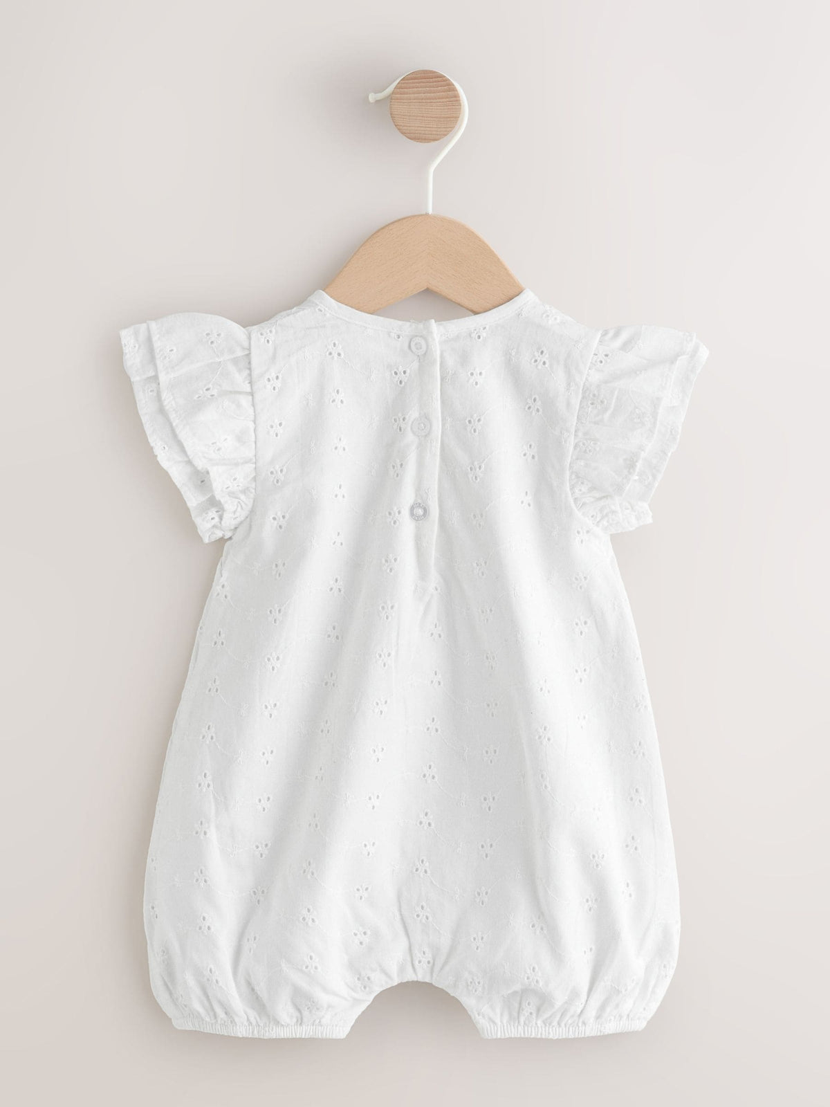White Broderie Baby Romper (0mths-2yrs) image 2