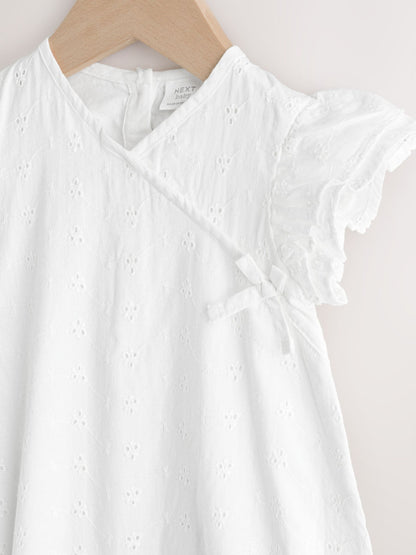 White Broderie Baby Romper (0mths-2yrs) image 4