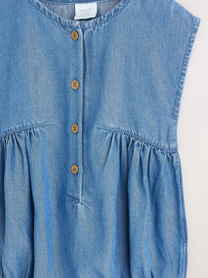 Denim Blue Bloomer Baby Romper (0mths-2yrs) image 3