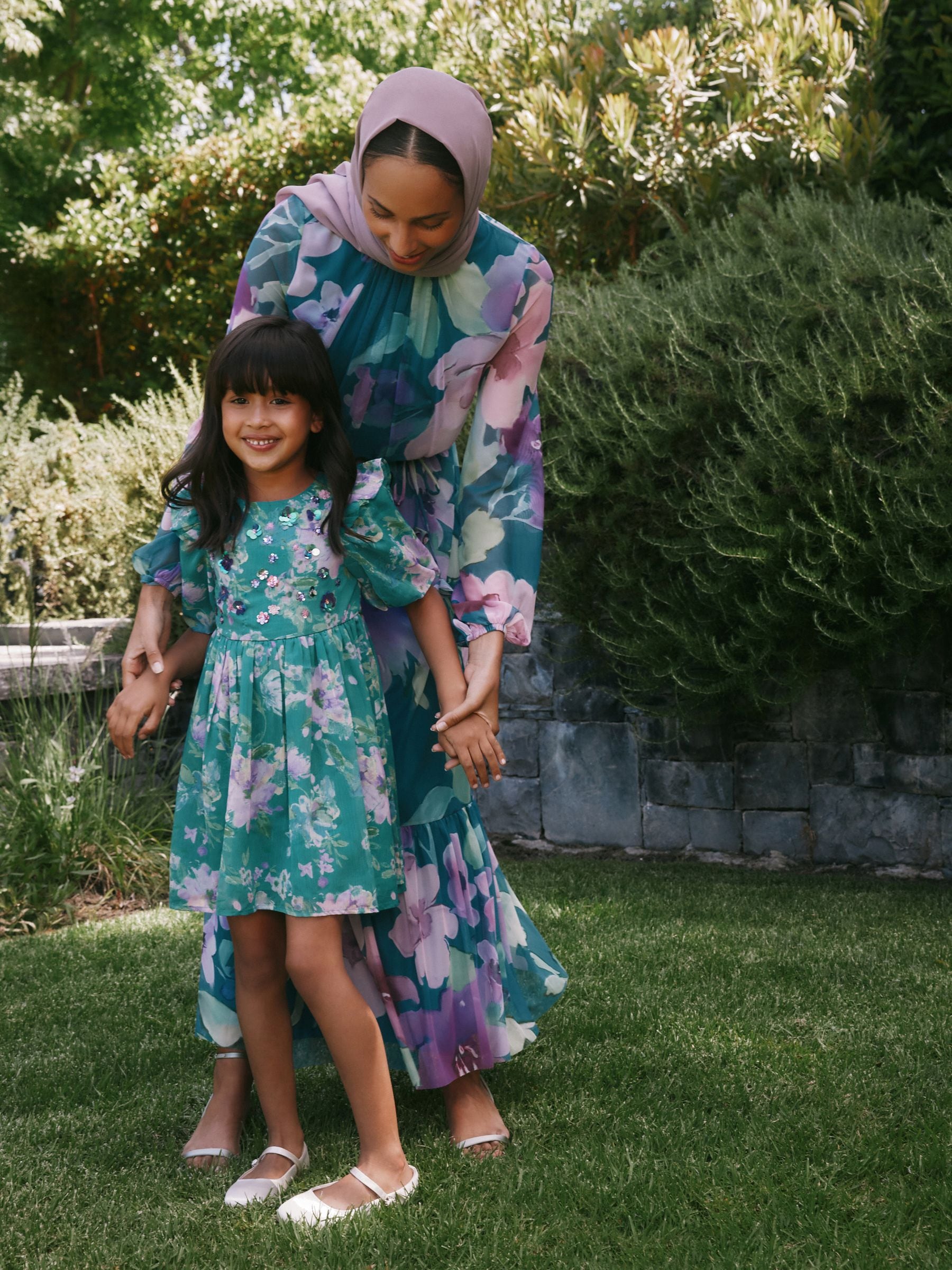 Green Floral Embellished Occasion Dress (3-16yrs) image 3