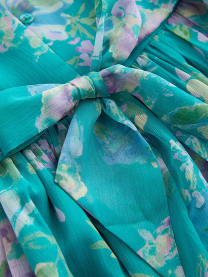 Green Floral Embellished Occasion Dress (3-16yrs) image 7