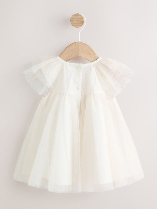 Dsiney Kidz - White Sparkle Baby Mesh Dress (0mths-2yrs) image 2