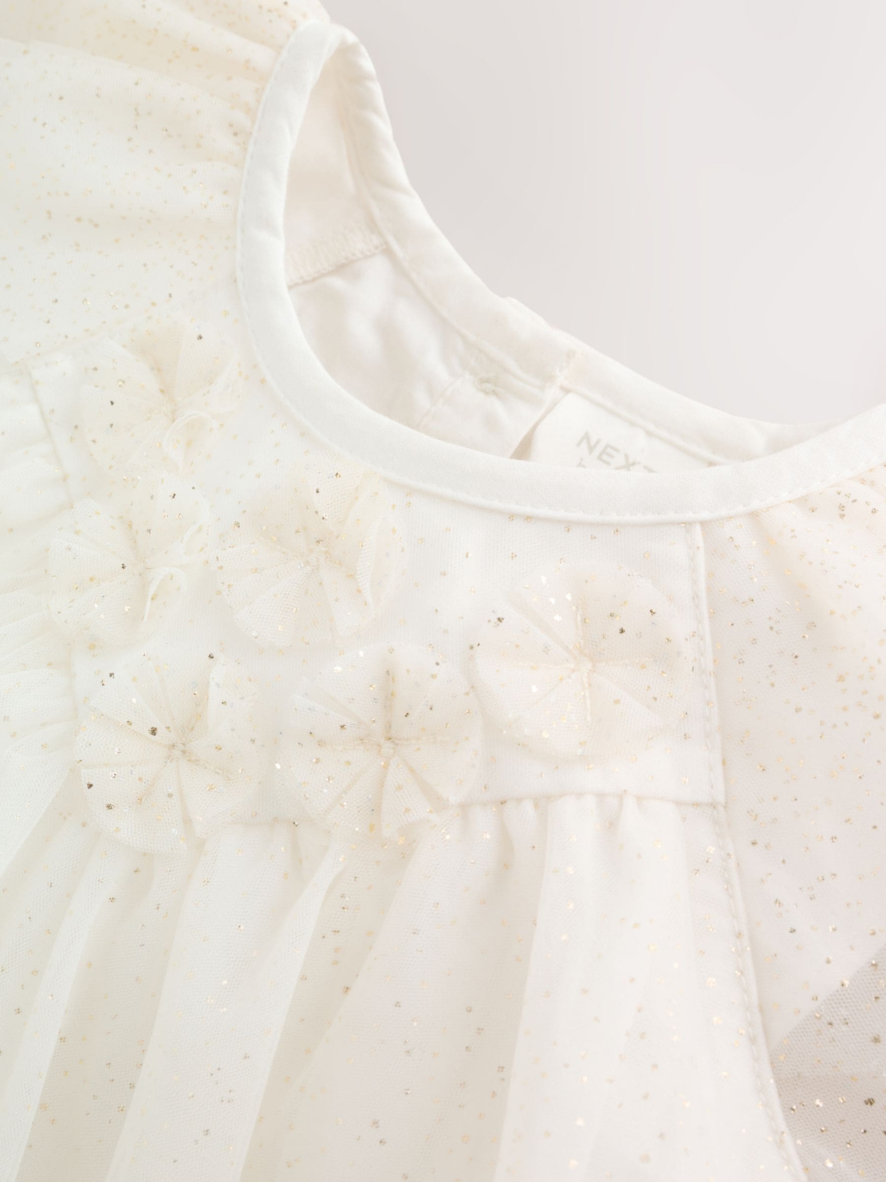 White Sparkle Baby Mesh Dress (0mths-2yrs) image 4