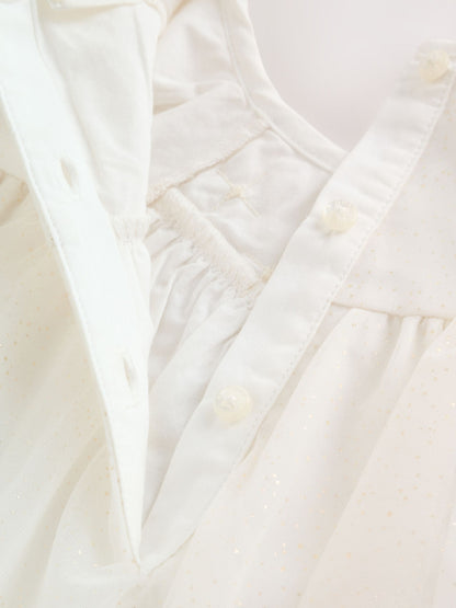 White Sparkle Baby Mesh Dress (0mths-2yrs) image 6