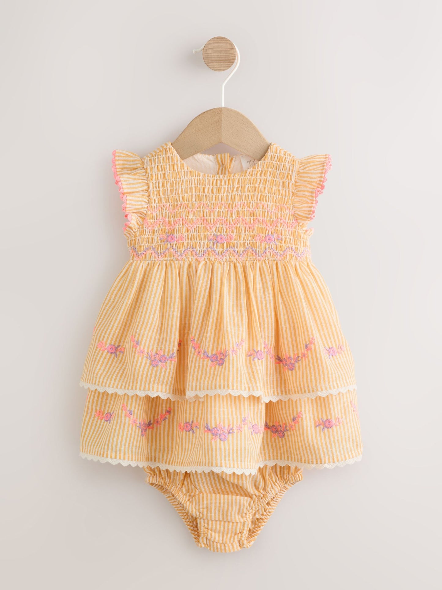 Orange Stripe Woven Baby Dress and Knickers Set 2 Piece (0mths-2yrs) image 1