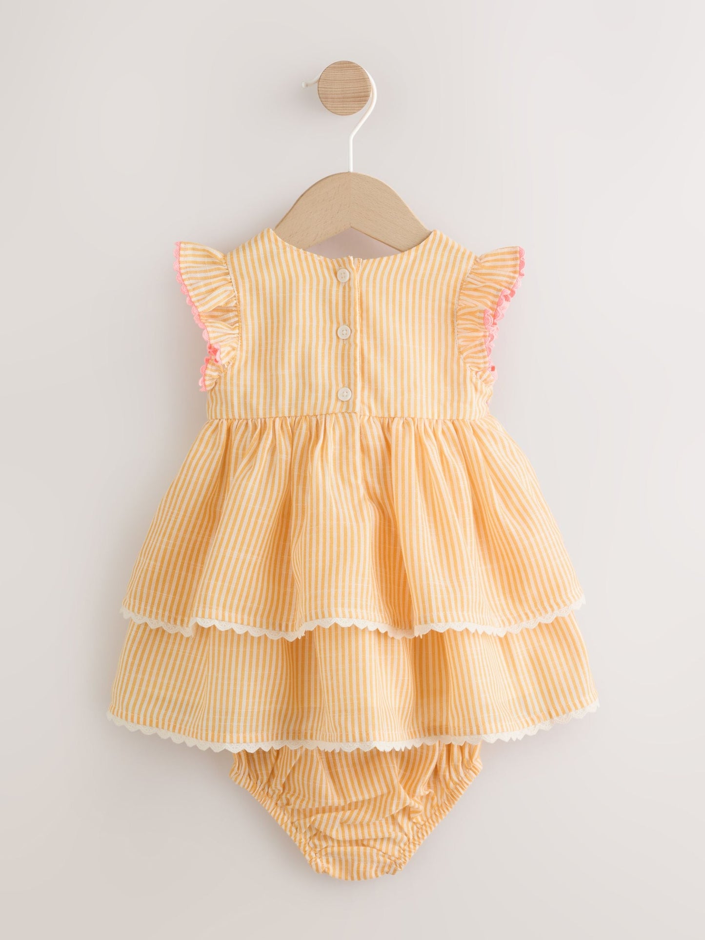 Orange Stripe Woven Baby Dress and Knickers Set 2 Piece (0mths-2yrs) image 4