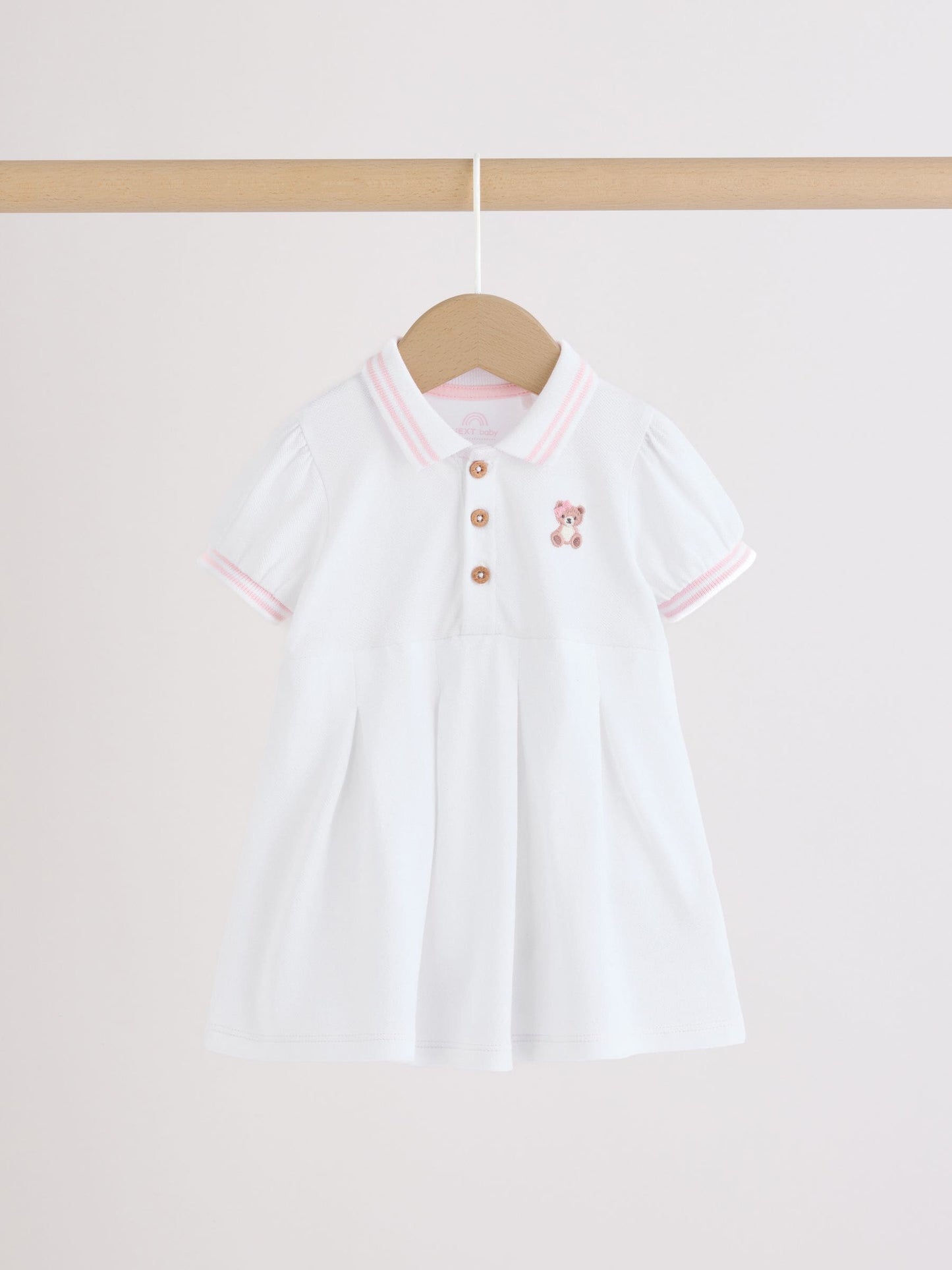 Pink White Short Sleeve Baby Dresses 2 Pack (0mths-3yrs) image 4
