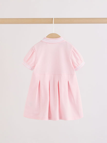 Pink White Short Sleeve Baby Dresses 2 Pack (0mths-3yrs) image 5