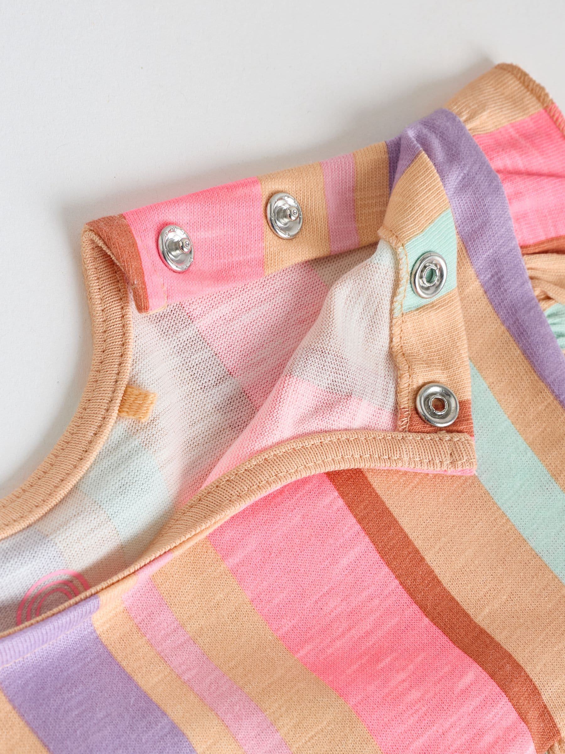 White Floral/ Pink Stripe Baby Short Sleeve Dresse 2 Pack (0mths-3yrs) image 9