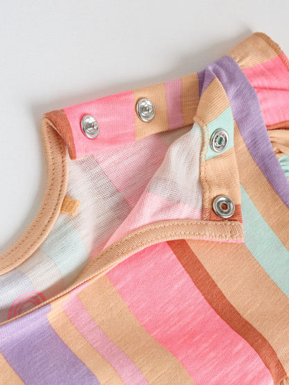 White Floral/ Pink Stripe Baby Short Sleeve Dresse 2 Pack (0mths-3yrs) image 9