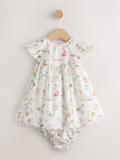 Dsiney Kidz - White Character Woven Baby Dress and Knickers Set 2 Piece (0mths-2yrs) image 1