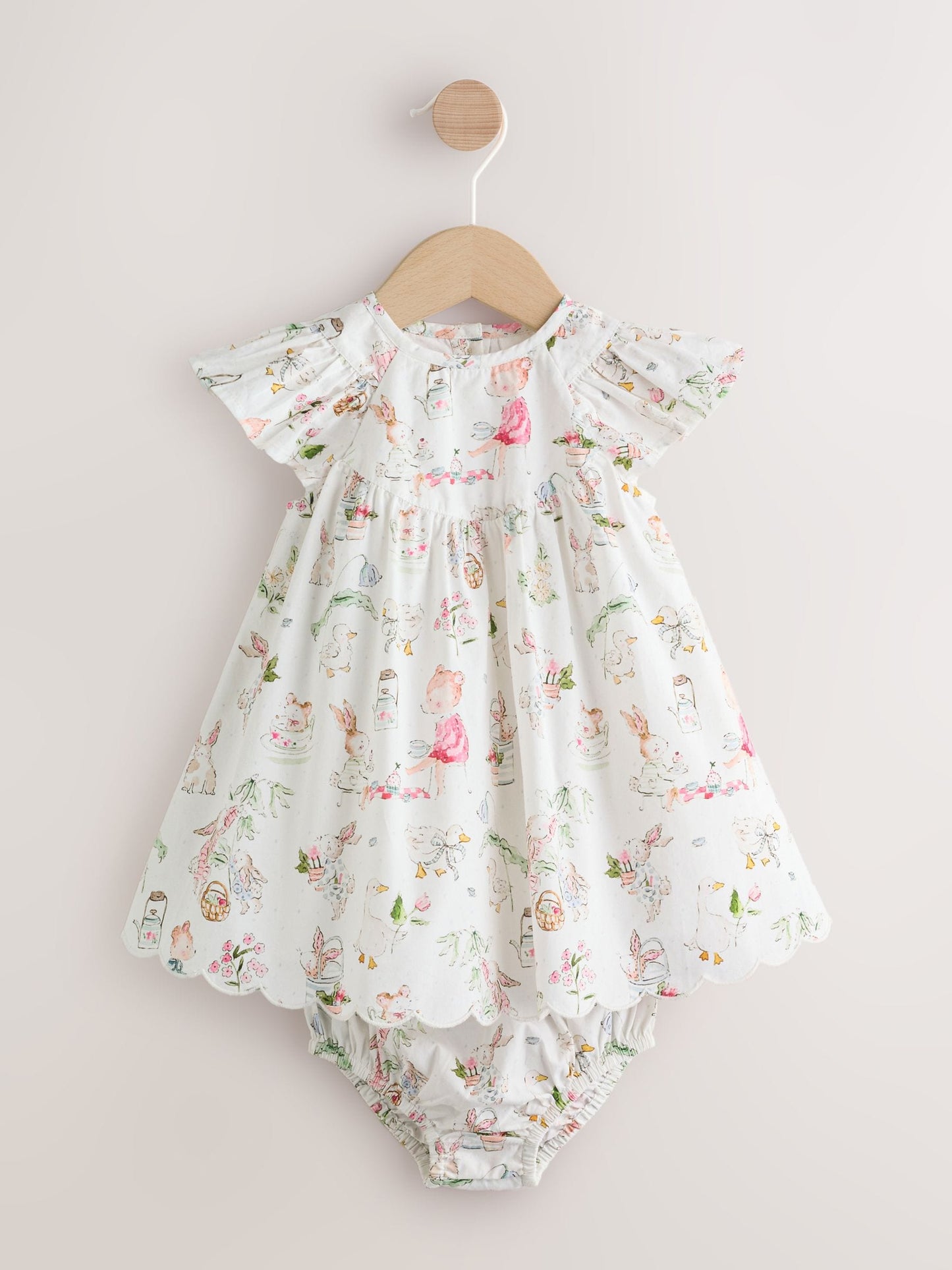 White Character Woven Baby Dress and Knickers Set 2 Piece (0mths-2yrs) image 1