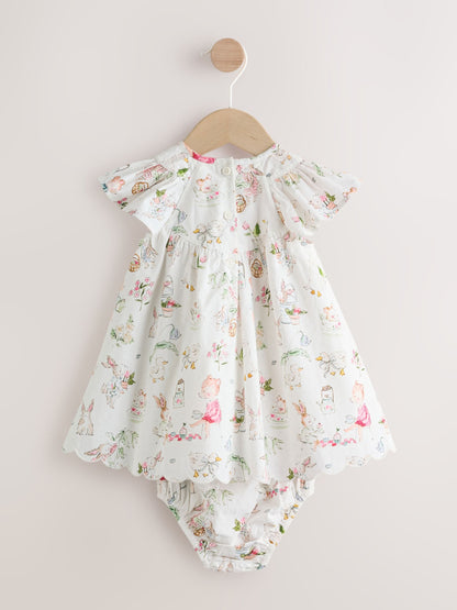 White Character Woven Baby Dress and Knickers Set 2 Piece (0mths-2yrs) image 2