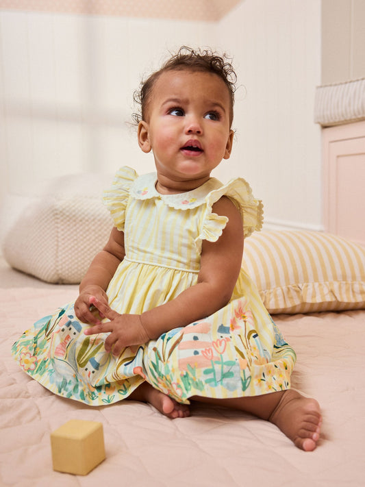 Dsiney Kidz - Yellow Scene Woven Baby Dress (0mths-2yrs) image 2