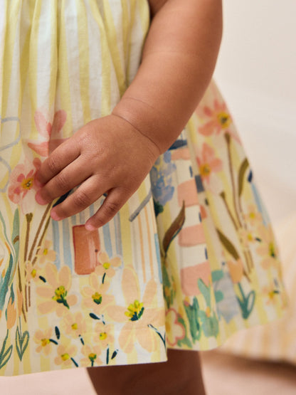 Yellow Scene Woven Baby Dress (0mths-2yrs) image 3